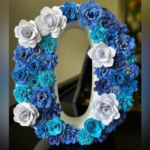 Handcrafted Chunky Wooden Floral Letter "O"